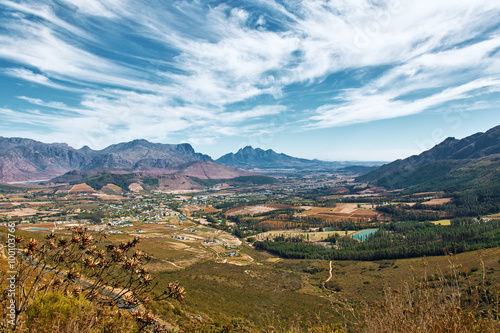 Overall aerial view of Cape Town, South Africa. High resolution panorama