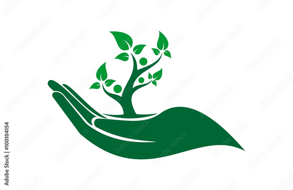 Ecology environmental protection logo or label Vector Image