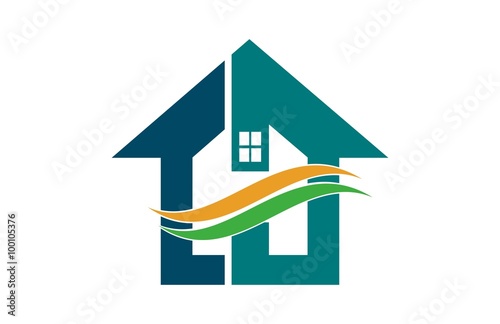 house logo green real estate