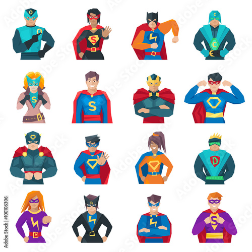 Superhero Icons Set Fototapet
