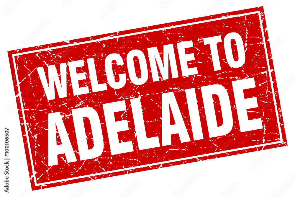 Adelaide red square grunge welcome to stamp Adelaide red square grunge welcome to stamp