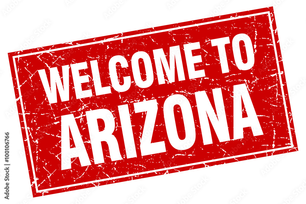 Arizona red square grunge welcome to stamp Arizona red square grunge welcome to stamp