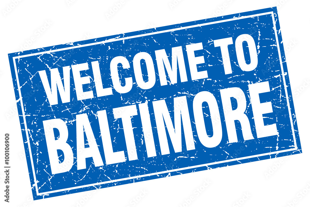 Baltimore blue square grunge welcome to stamp Baltimore blue square grunge welcome to stamp