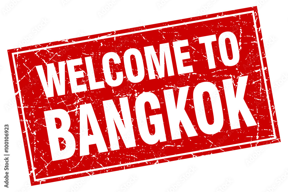 Bangkok red square grunge welcome to stamp Bangkok red square grunge welcome to stamp
