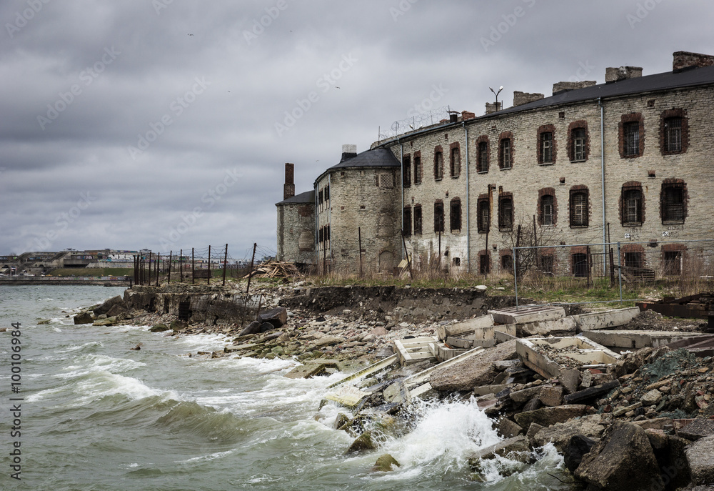old abandoned prison on the coast