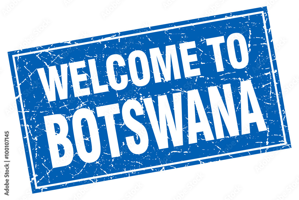 Botswana blue square grunge welcome to stamp Botswana blue square grunge welcome to stamp
