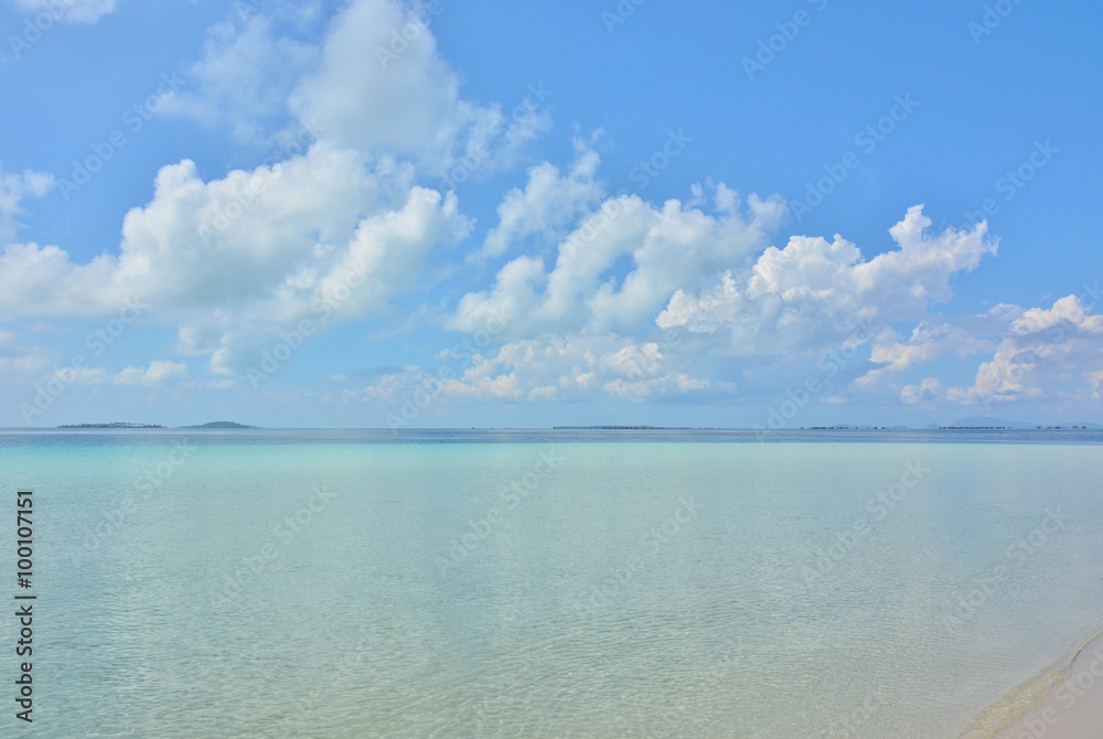 celebes sea. Tropical beach in Sibuan Island, Semporna, Sabah Borneo, Malaysia. For background.