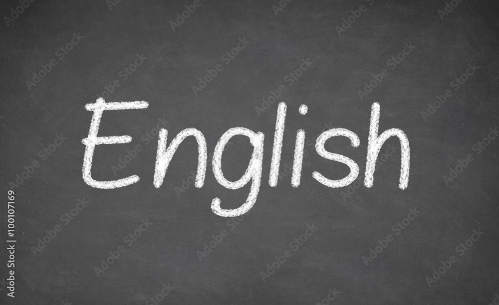 Fototapeta premium English lesson on blackboard or chalkboard.