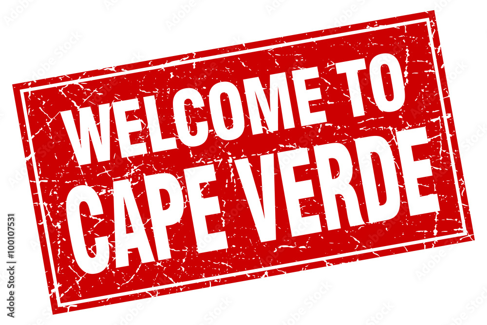 Cape Verde red square grunge welcome to stamp Cape Verde red square grunge welcome to stamp