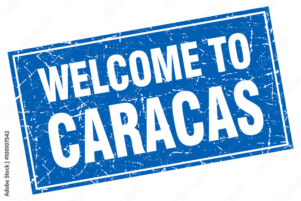 Caracas blue square grunge welcome to stamp Caracas blue square grunge welcome to stamp
