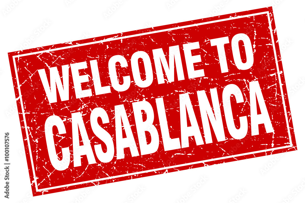 Casablanca red square grunge welcome to stamp Casablanca red square grunge welcome to stamp