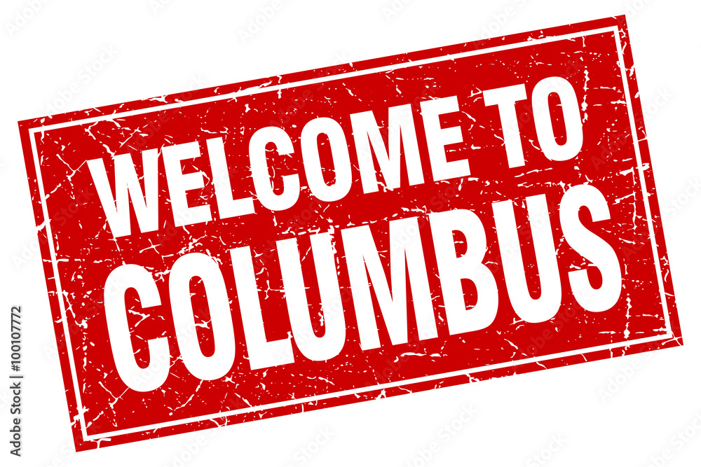 Columbus red square grunge welcome to stamp Columbus red square grunge welcome to stamp