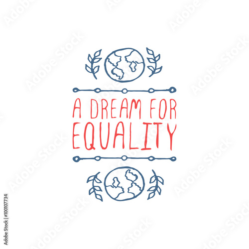 Vector handdrawn badge for Martin Luther King Day