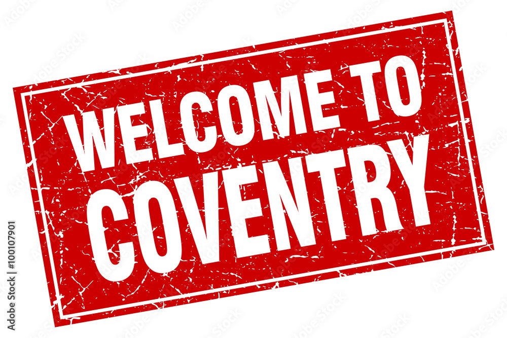 Coventry red square grunge welcome to stamp Coventry red square grunge welcome to stamp
