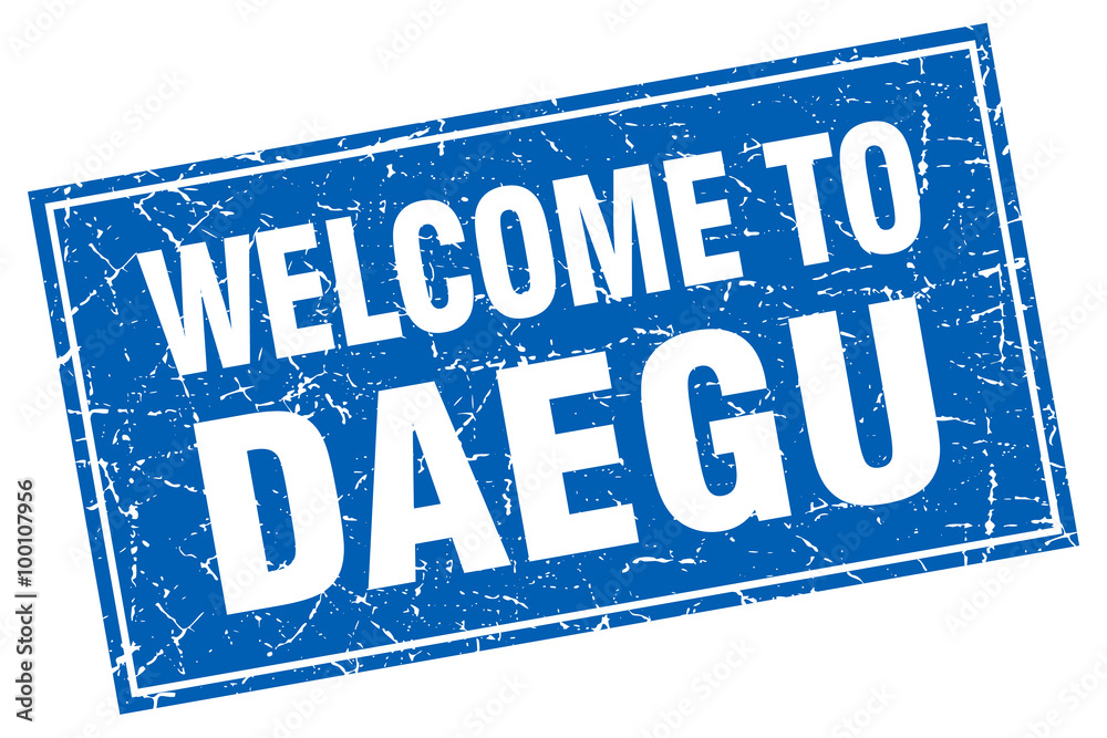 Daegu blue square grunge welcome to stamp Daegu blue square grunge welcome to stamp
