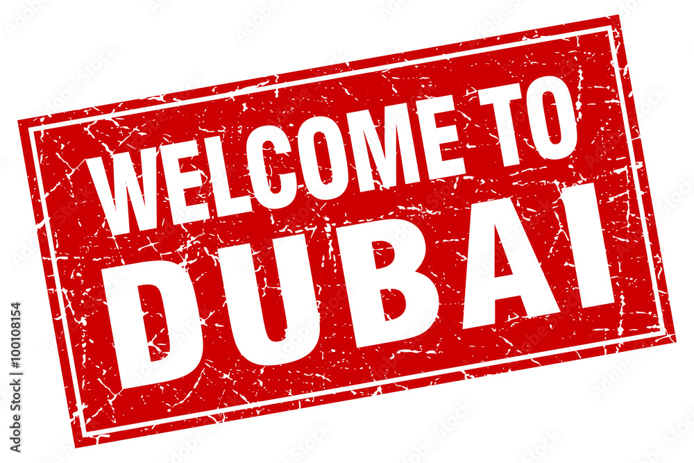 Dubai red square grunge welcome to stamp Dubai red square grunge welcome to stamp