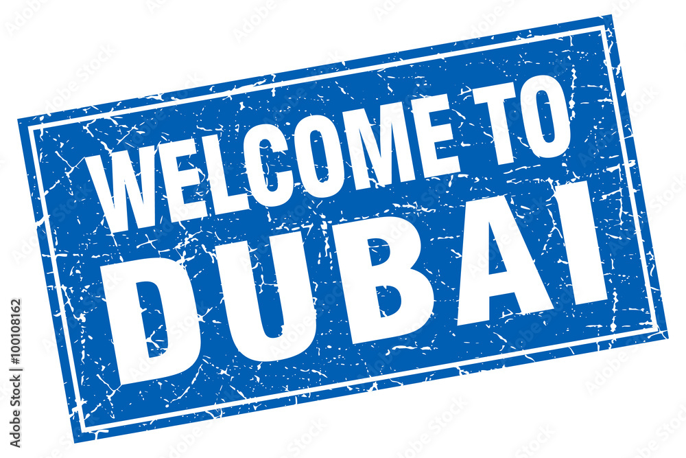 Dubai blue square grunge welcome to stamp Dubai blue square grunge welcome to stamp