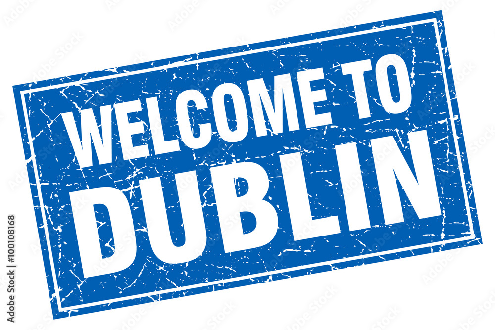 Dublin blue square grunge welcome to stamp Dublin blue square grunge welcome to stamp