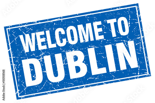 Photography Dublin blue square grunge welcome to stamp