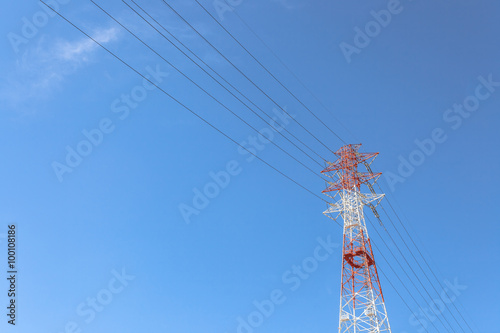 Obraz na płótnie 送電線と鉄塔 電力自由化イメージ素材 