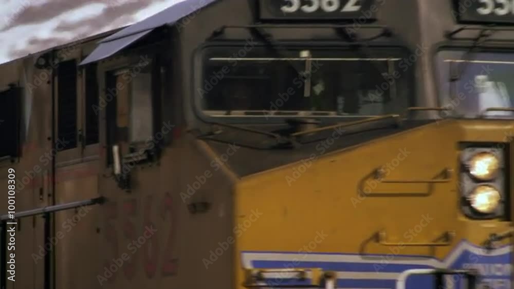 Shot of front of moving train.