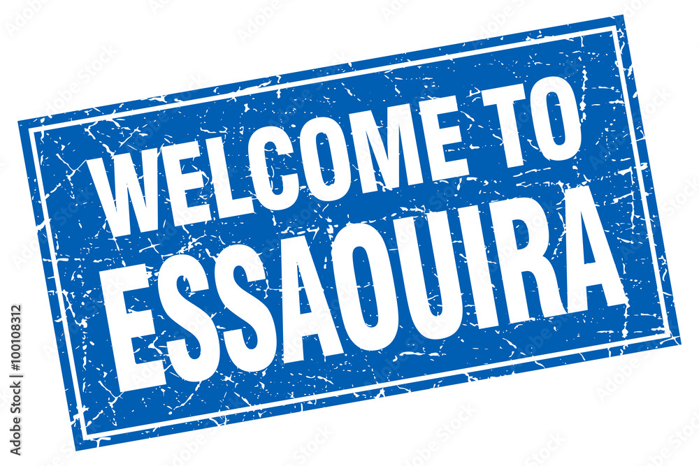 Essaouira blue square grunge welcome to stamp Essaouira blue square grunge welcome to stamp