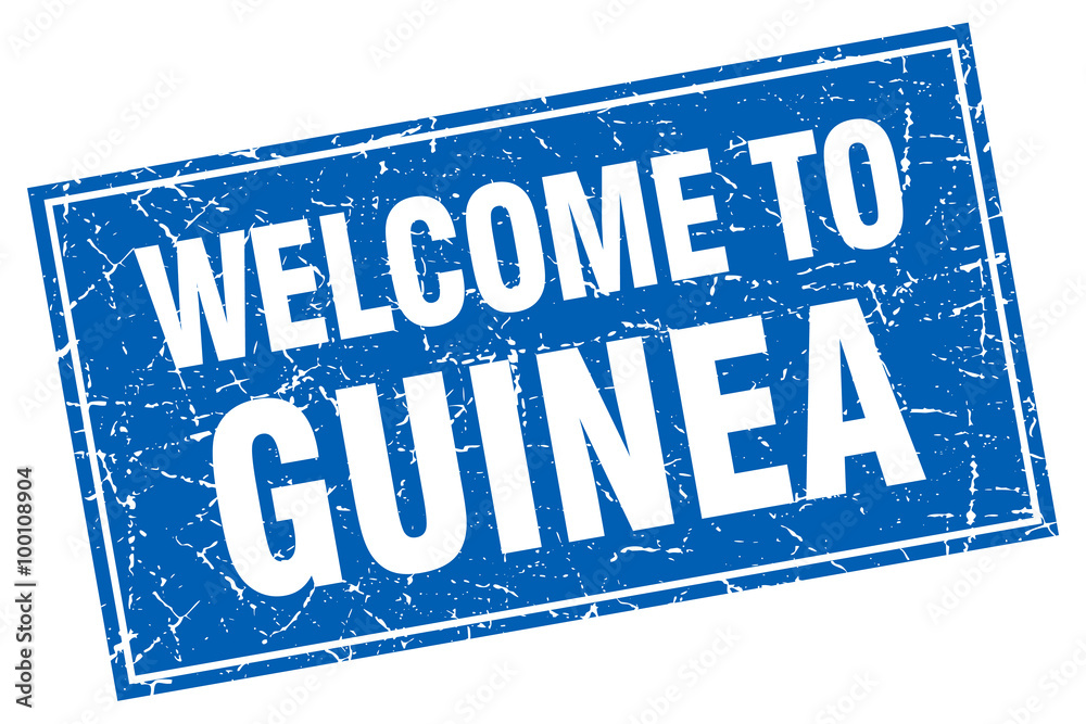 Guinea blue square grunge welcome to stamp Guinea blue square grunge welcome to stamp