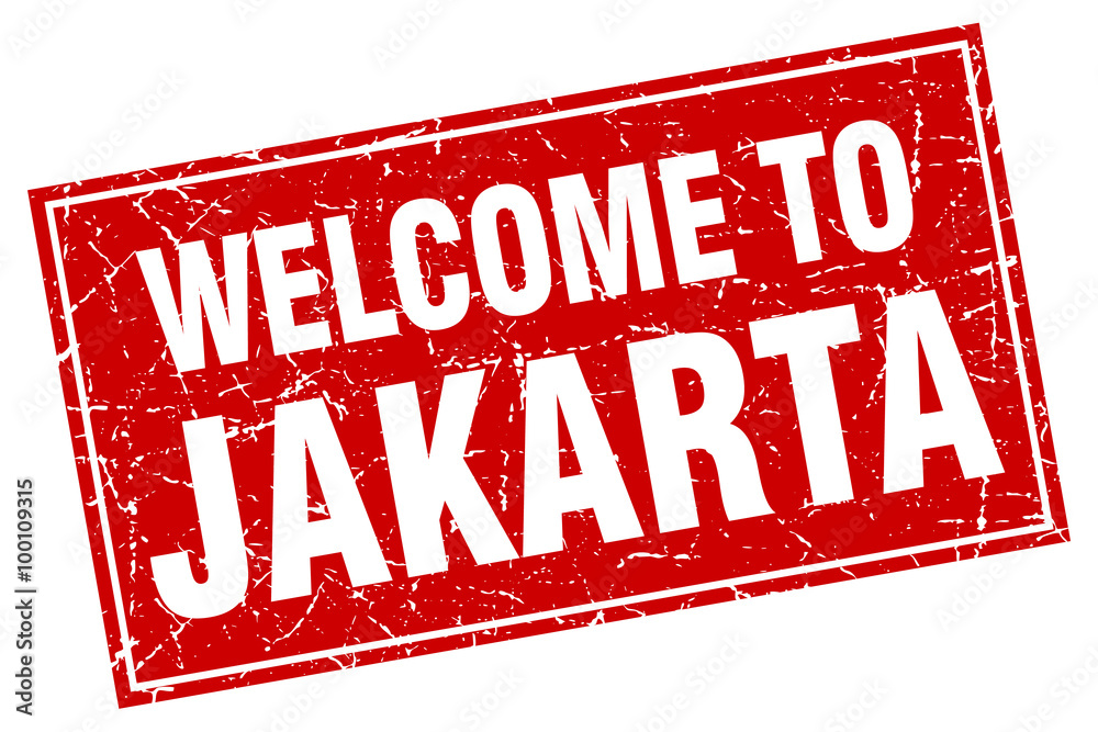 Jakarta red square grunge welcome to stamp Jakarta red square grunge welcome to stamp