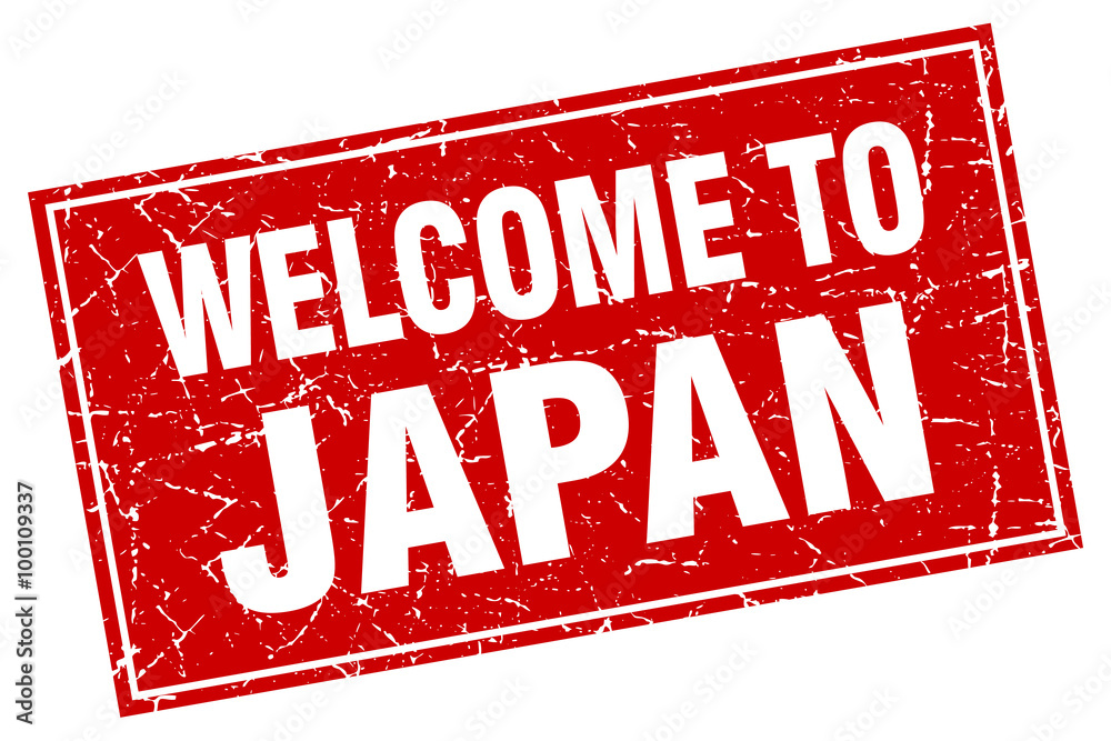 Japan red square grunge welcome to stamp Japan red square grunge welcome to stamp