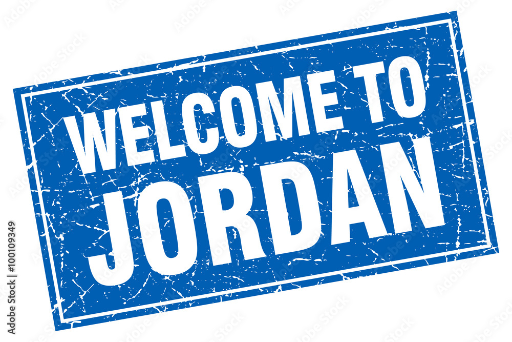 Jordan blue square grunge welcome to stamp Jordan blue square grunge welcome to stamp