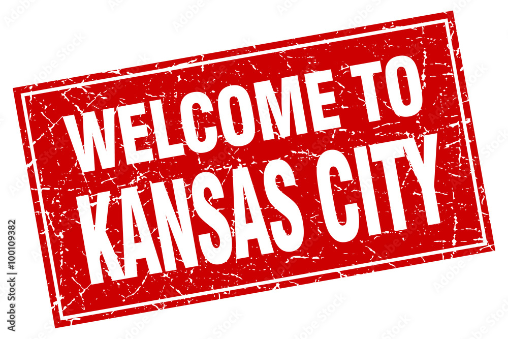 Kansas City red square grunge welcome to stamp Kansas City red square grunge welcome to stamp