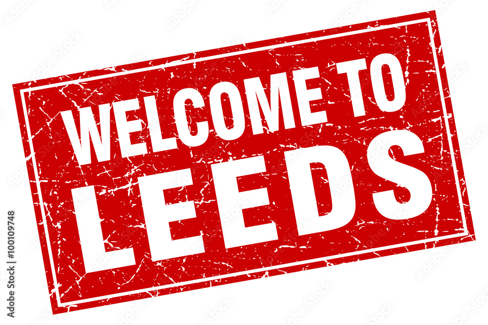 Leeds red square grunge welcome to stamp Leeds red square grunge welcome to stamp