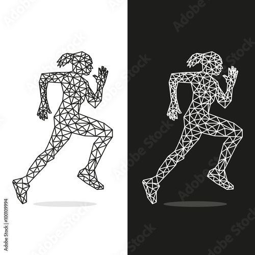 runners set of lines in competitions in different colors.
