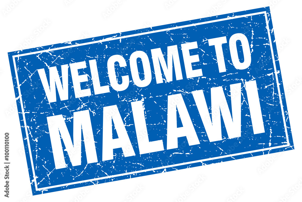 Malawi blue square grunge welcome to stamp Malawi blue square grunge welcome to stamp