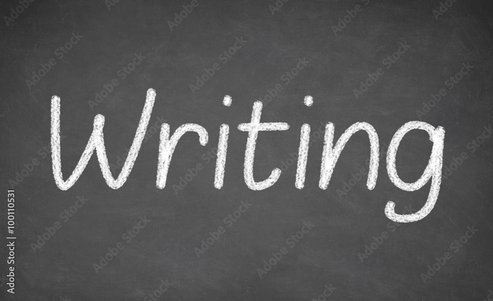 Writing lesson on blackboard or chalkboard. Writing lesson on blackboard or chalkboard.