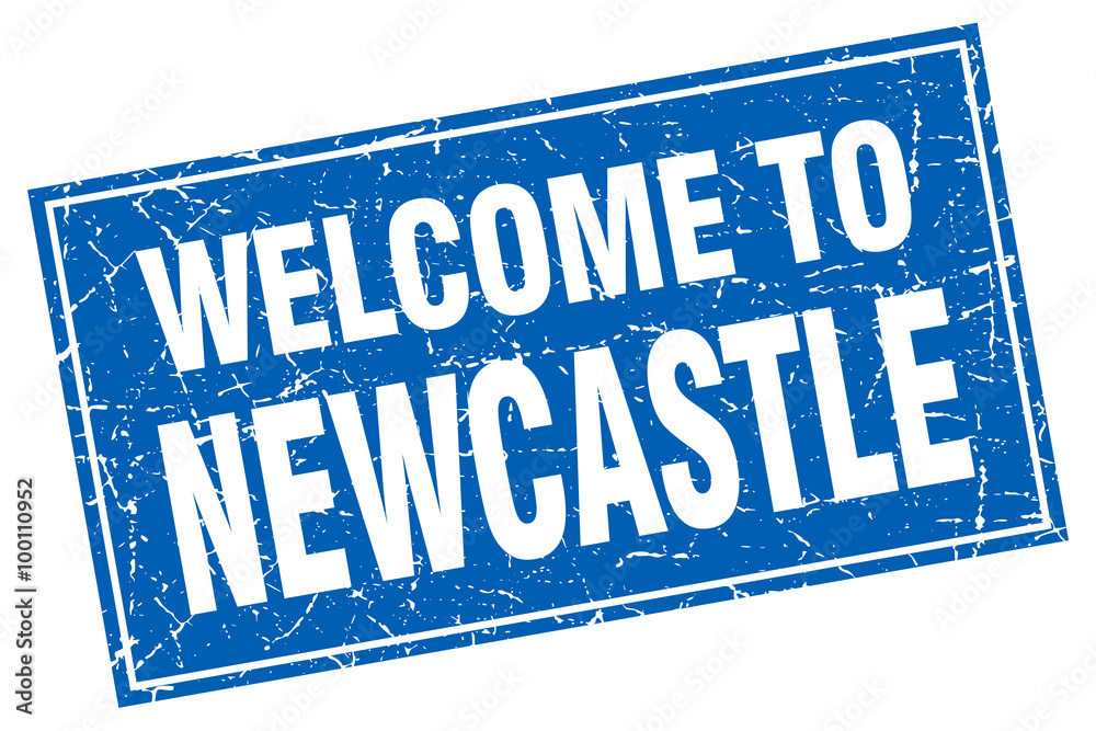Newcastle blue square grunge welcome to stamp Newcastle blue square grunge welcome to stamp