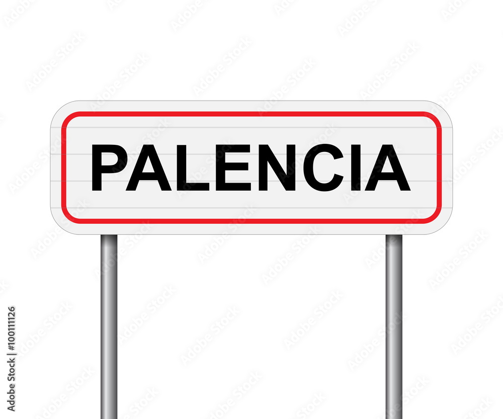 Welcome to Palencia Spain road sign vector