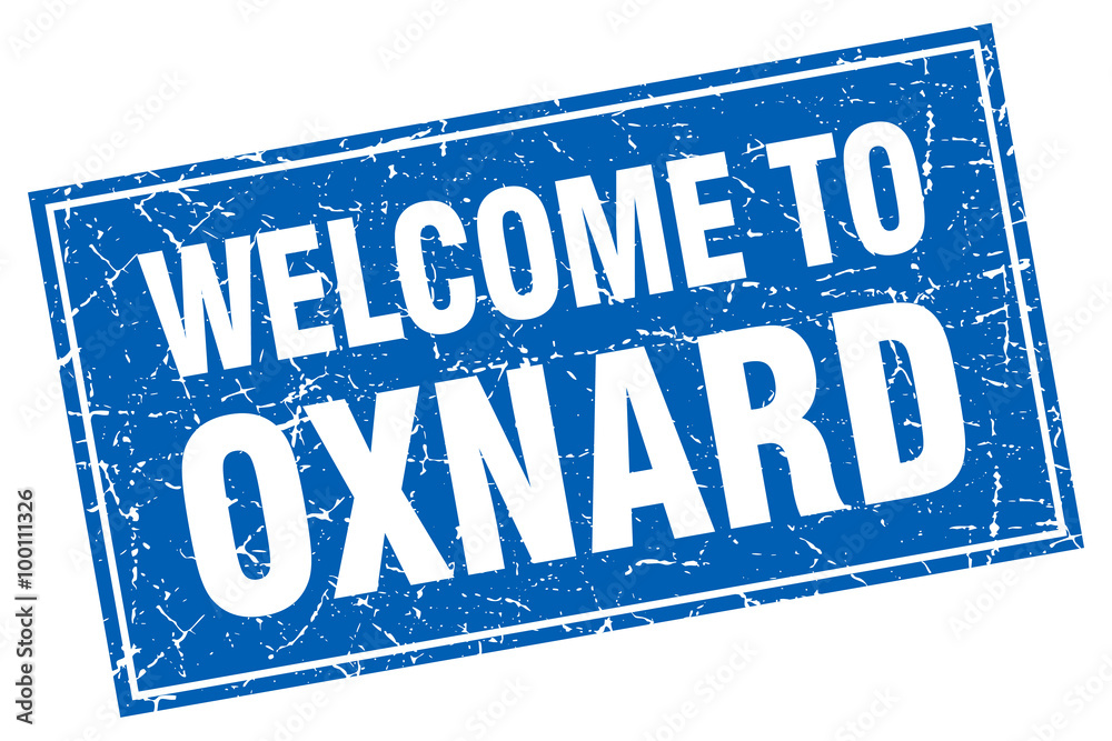 Oxnard blue square grunge welcome to stamp