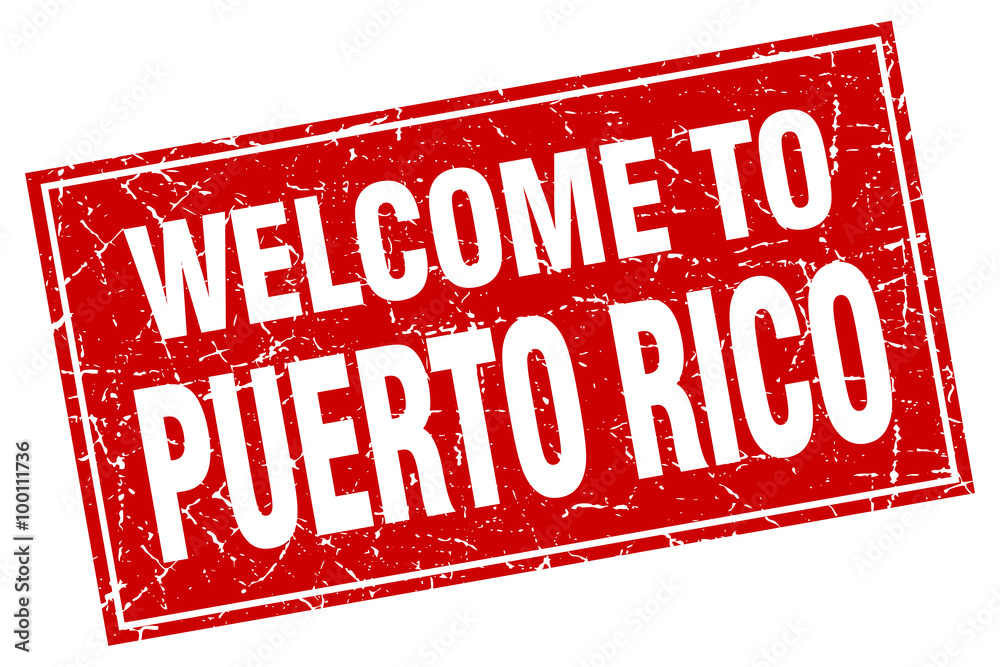 Puerto Rico red square grunge welcome to stamp Puerto Rico red square grunge welcome to stamp