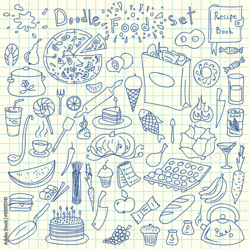 Doodle Food Elements Set