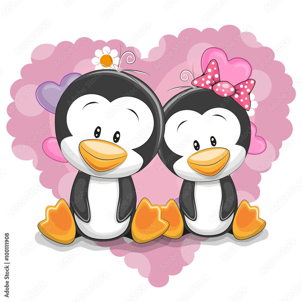 Fototapeta premium Two Cute Penguins