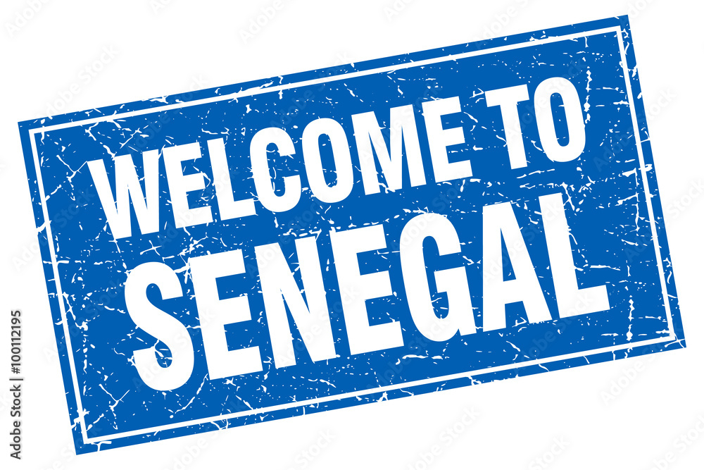 Senegal blue square grunge welcome to stamp Senegal blue square grunge welcome to stamp