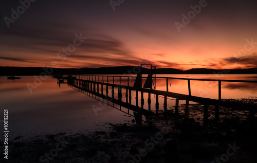 Summer sunset silhouettes at Kincumber jetty