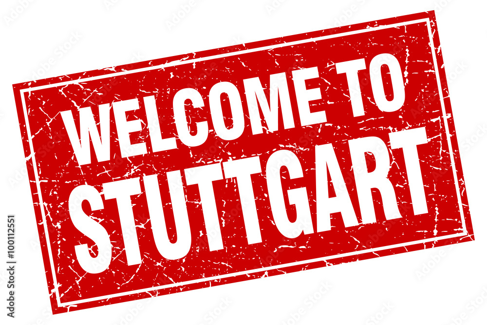 Stuttgart red square grunge welcome to stamp Stuttgart red square grunge welcome to stamp