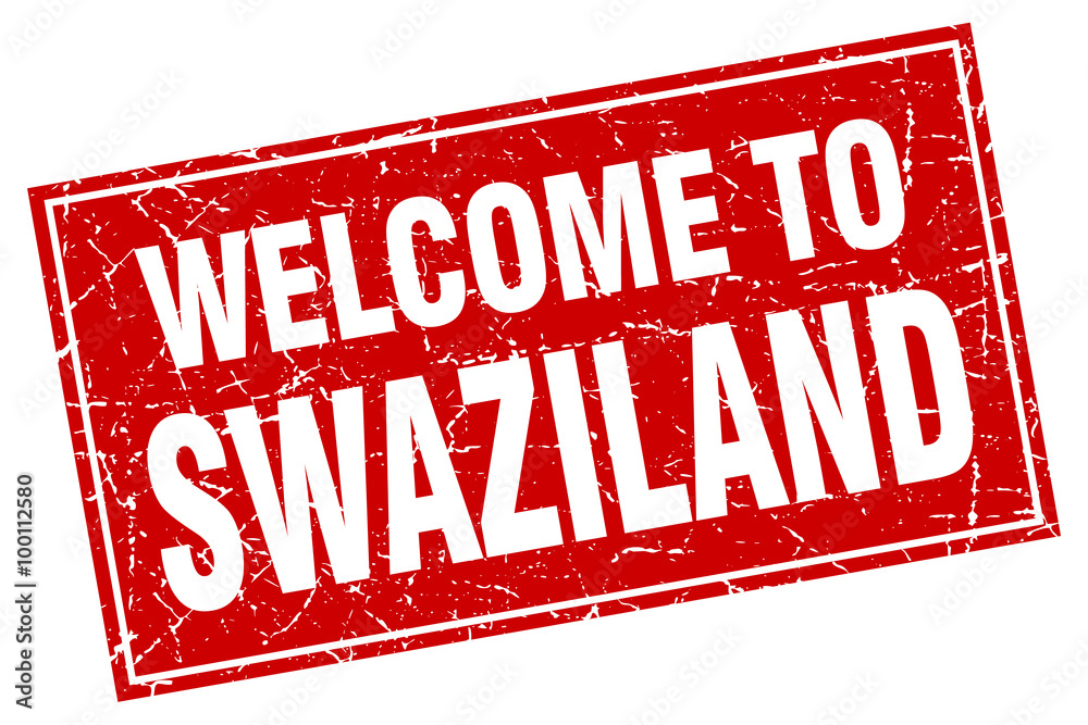 Swaziland red square grunge welcome to stamp Swaziland red square grunge welcome to stamp
