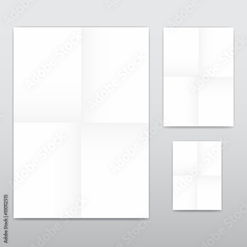 vector white folded papers