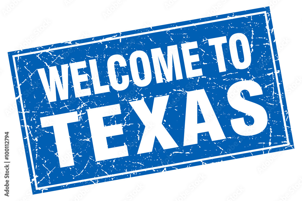 Texas blue square grunge welcome to stamp Texas blue square grunge welcome to stamp