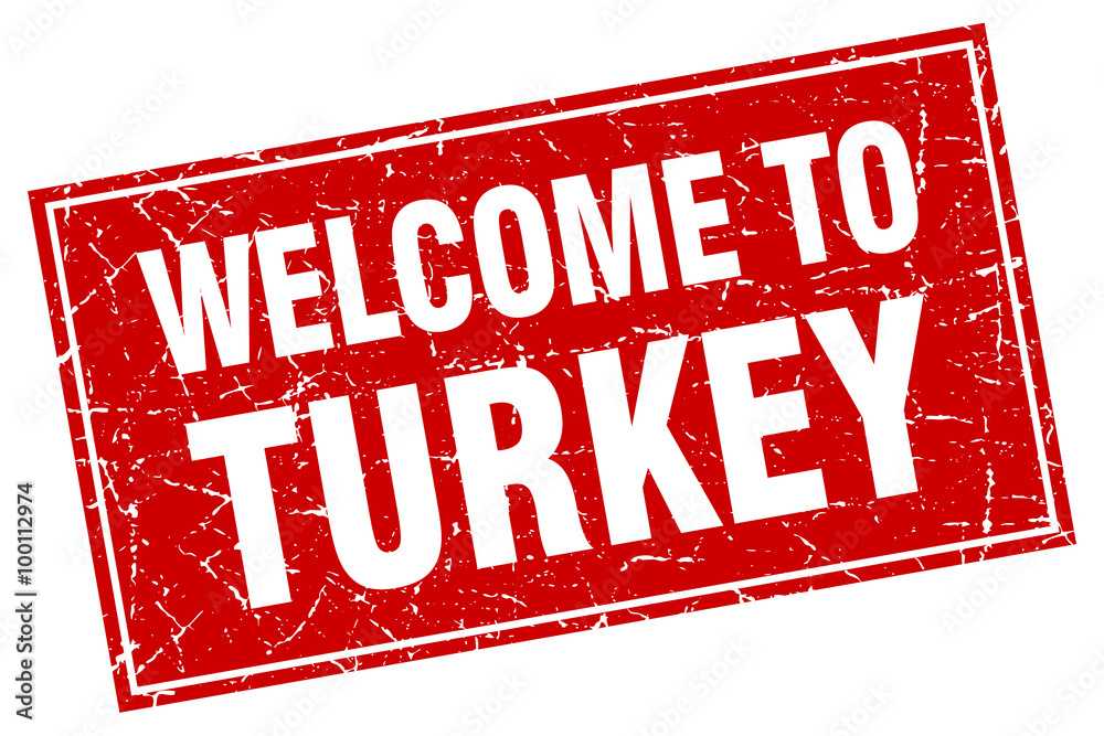 Turkey red square grunge welcome to stamp Turkey red square grunge welcome to stamp