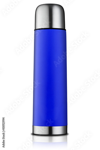 Blue thermos flask