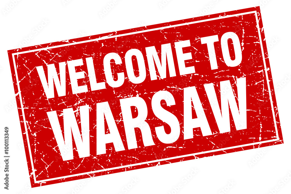 Warsaw red square grunge welcome to stamp Warsaw red square grunge welcome to stamp